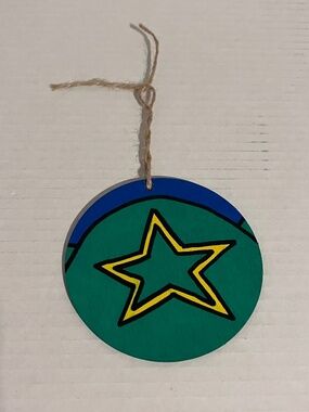 2PCS Palmer Lake Star Colorado Wooden Christmas Ornament 4in